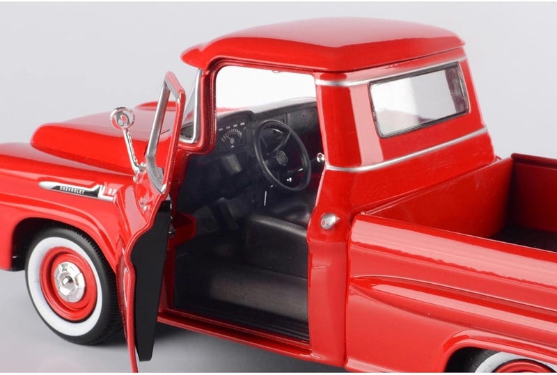 MOTORMAX Motor Max 1:24 W/B American Classics 1958 Chevrolet Apache Fleet Side Pickup Diecast Truck RED - Image 4